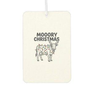 Mooory Christmas Cow Vintage Engraving Design_1 Car Air Freshener