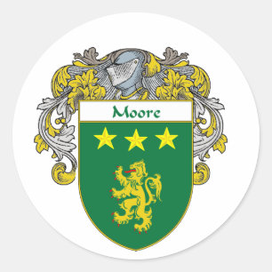Moore Coat of Arms (Mantled) Classic Round Sticker