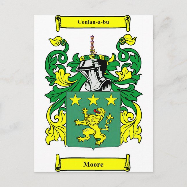 Moore Coat of Arms Postcard (Front)