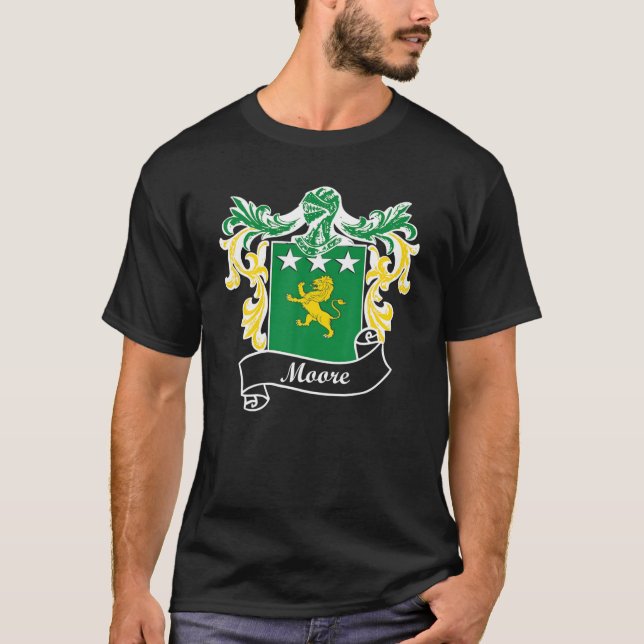 Moore Coat Of Arms Surname Last Name Family Crest T-Shirt (Front)
