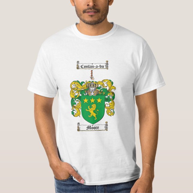 Moore Family Crest - Moore Coat of Arms T-Shirt (Front)