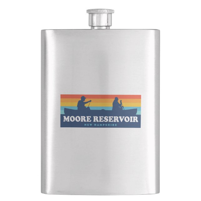 Moore Reservoir New Hampshire Canoe Hip Flask (Front)