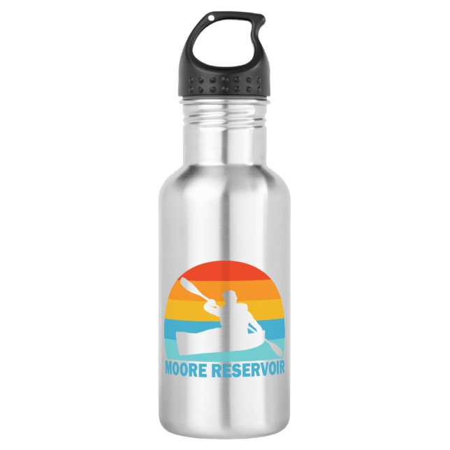 Moore Reservoir New Hampshire Kayak 532 Ml Water Bottle (Front)