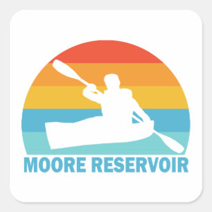 Moore Reservoir New Hampshire Kayak Square Sticker