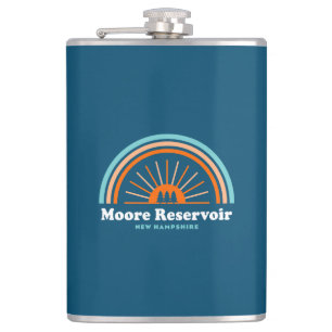 Moore Reservoir New Hampshire Rainbow Hip Flask