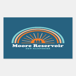 Moore Reservoir New Hampshire Rainbow Rectangular Sticker