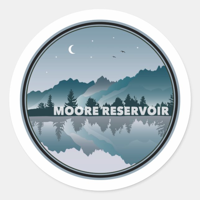 Moore Reservoir New Hampshire Reflection Classic Round Sticker (Front)