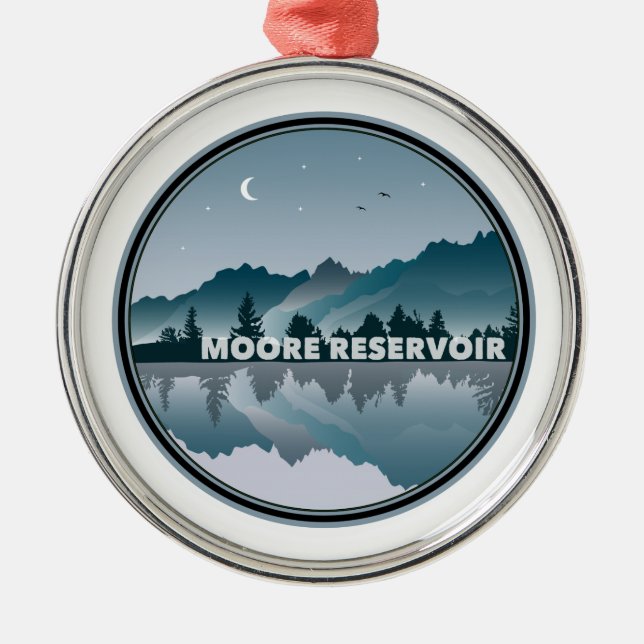 Moore Reservoir New Hampshire Reflection Metal Ornament (Front)