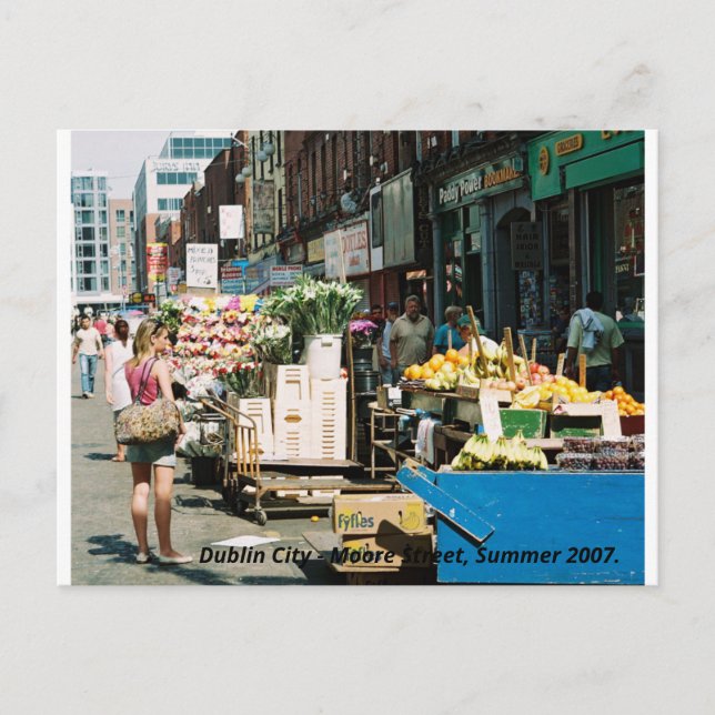 Moore Street Dublin City, Ireland Holiday Postcard (Front)