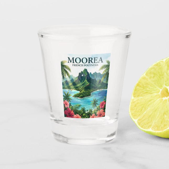 Moorea French Polynesia Shot Glass (Front)