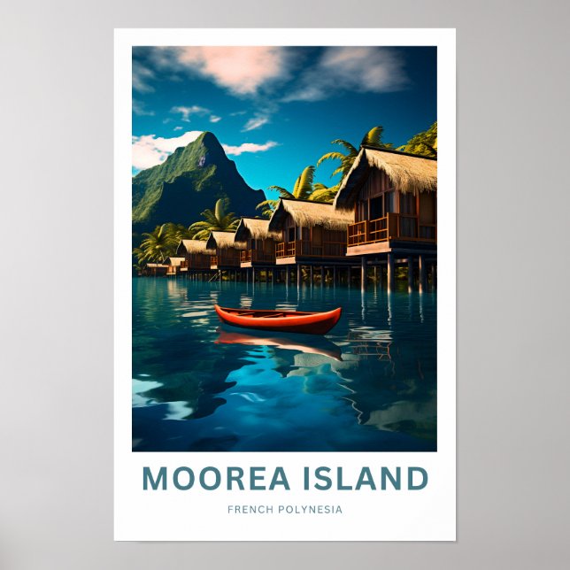 Moorea Island French Polynesia Travel Print (Front)