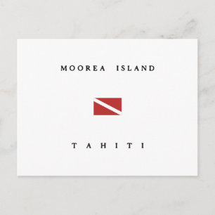 Moorea Island Tahiti Scuba Dive Flag Postcard