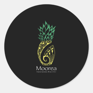 Moorea Pineapple Classic Round Sticker