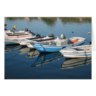 Moored boats blank card