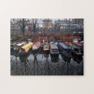 Moored Narrowboat Reflection Little Venice London Jigsaw Puzzle