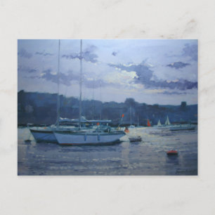 Moored yachts late afternoon postcard