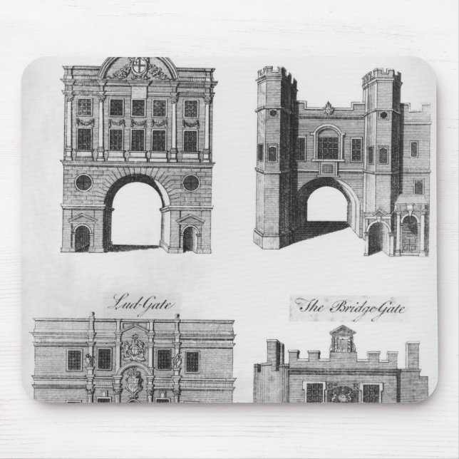 Moorgate, Cripplegate, Ludgate Bridgegate Mouse Pad (Front)
