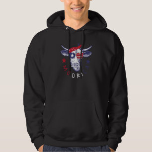 Moorica Highland Cow 4th Of July Usa Patriotic Cow Hoodie