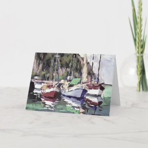 Mooring At Turunc Gulet Sailboat Acrylic Art Card