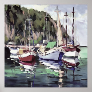 Mooring At Turunc Gulet Sailboat Acrylic Art Poster