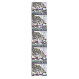 Mooring At Turunc Gulet Sailboat Acrylic Art Short Table Runner