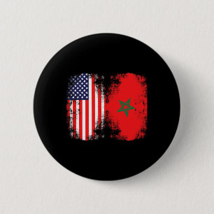 Moorish American Morocco Flag Moroccan Soccer Supp 6 Cm Round Badge