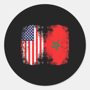 Moorish American Morocco Flag Moroccan Soccer Supp Classic Round Sticker