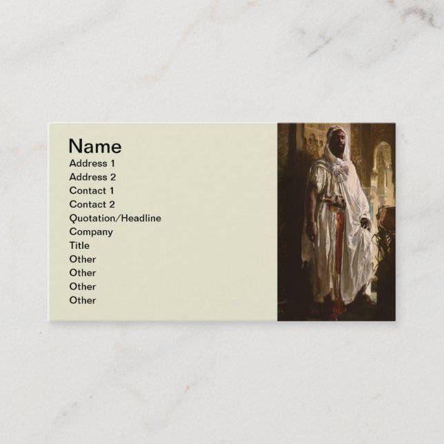 Moorish Chief African Art Painting Portrait Business Card (Front)