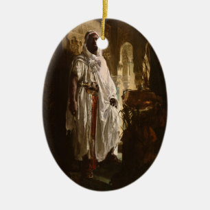 Moorish Chief African Art Painting Portrait Ceramic Ornament