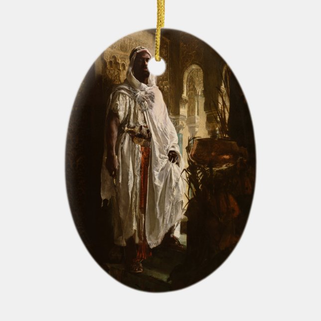 Moorish Chief African Art Painting Portrait Ceramic Ornament (Front)