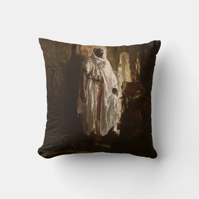 Moorish Chief African Art Painting Portrait Cushion (Front)