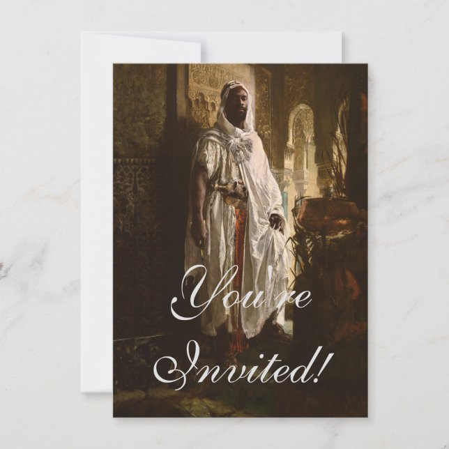 Moorish Chief African Art Painting Portrait Invitation (Front)
