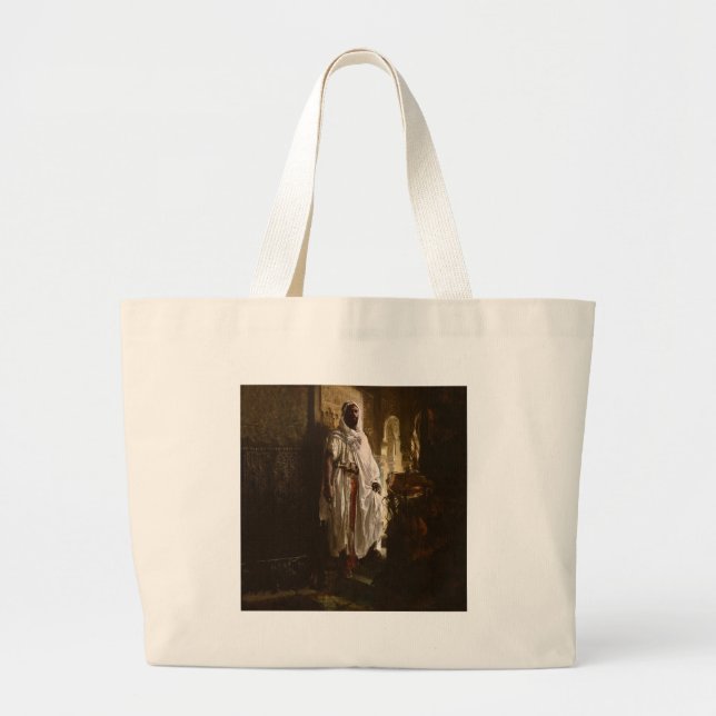 Moorish Chief African Art Painting Portrait Large Tote Bag (Front)