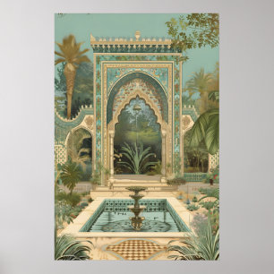 Moorish Garden Fountain Print Islamic Architecture