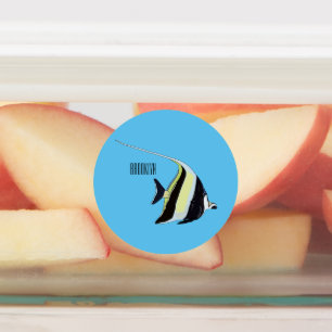 Moorish idol fish cartoon illustration