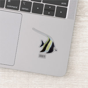 Moorish idol fish cartoon illustration