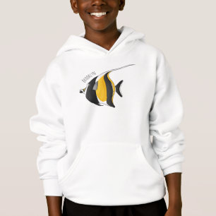 Moorish idol fish cartoon illustration