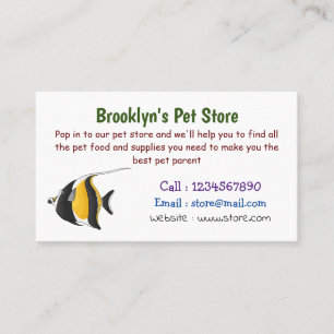 Moorish idol fish cartoon illustration business card