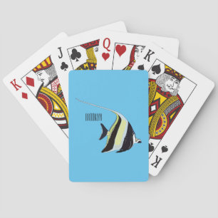 Moorish idol fish cartoon illustration playing cards