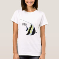 Moorish idol fish cartoon illustration