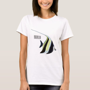 Moorish idol fish cartoon illustration T-Shirt