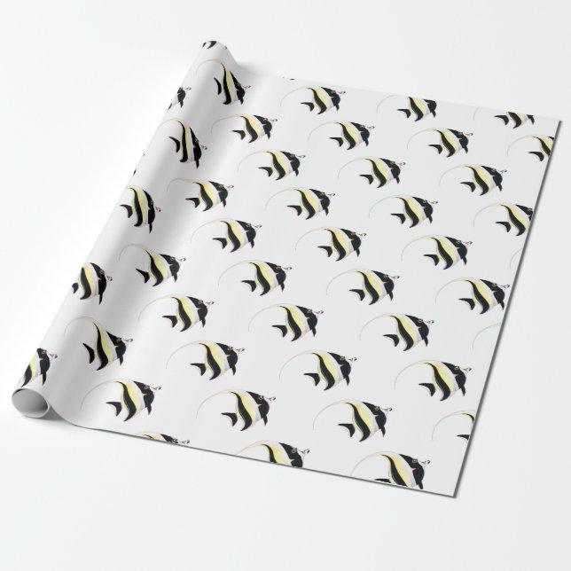 Moorish Idol Fish Wrapping Paper (Unrolled)