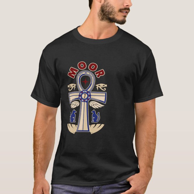 Moorish Magic  God Body Of Melanin Ankh T-Shirt (Front)