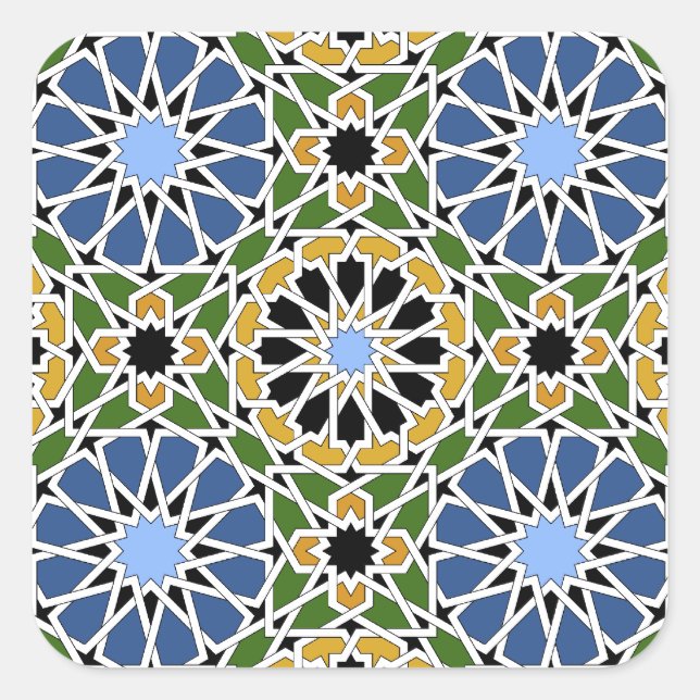 Moorish tile Square Sticker (Front)