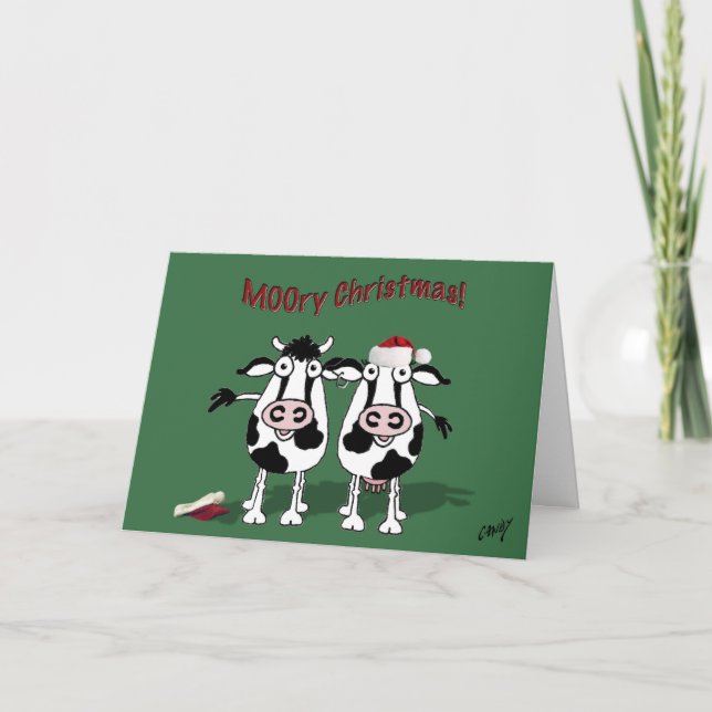 MOOry Christmas and a Happy MOO Year! Holiday Card (Front)