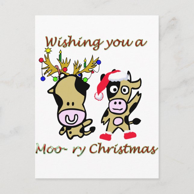 Moory christmas holiday postcard (Front)