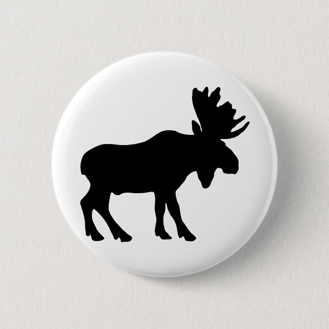 Moose 6 Cm Round Badge (Front)