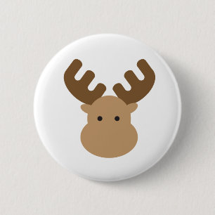 Moose 6 Cm Round Badge