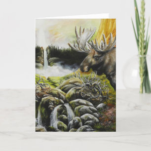 Moose~ A Painting on customisable products Holiday Card