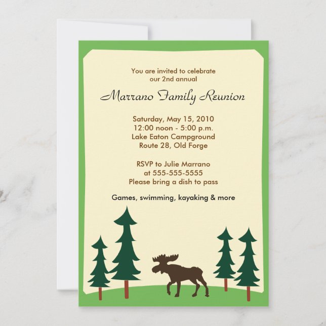 MOOSE Adirondack Lodge 5x7 Party Invitation (Front)